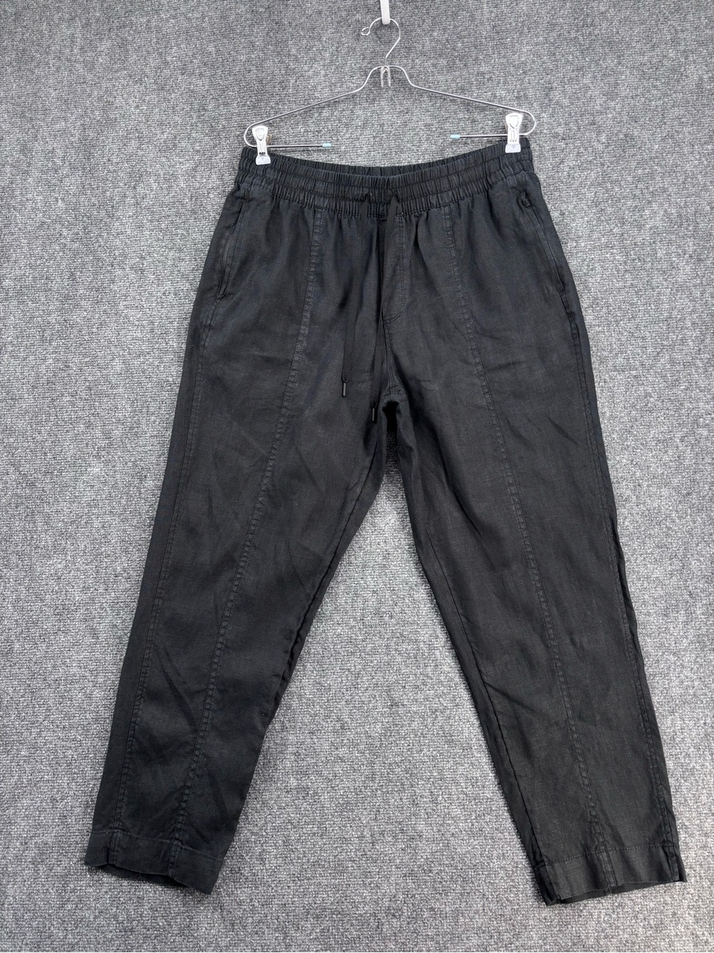 Athleta Black Sporty Minimalist High Rise Linen Pull On Pants Women’s M
